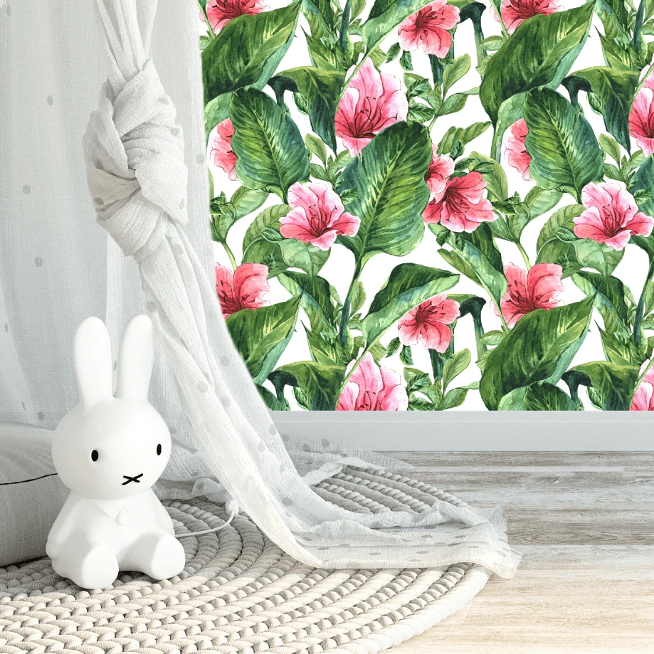 Tropical Vintage Leaves Wallpaper