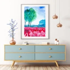 Tulip Grove Watercolour Wall Art