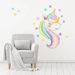 Unicorn Rock Star Wall Decal Set
