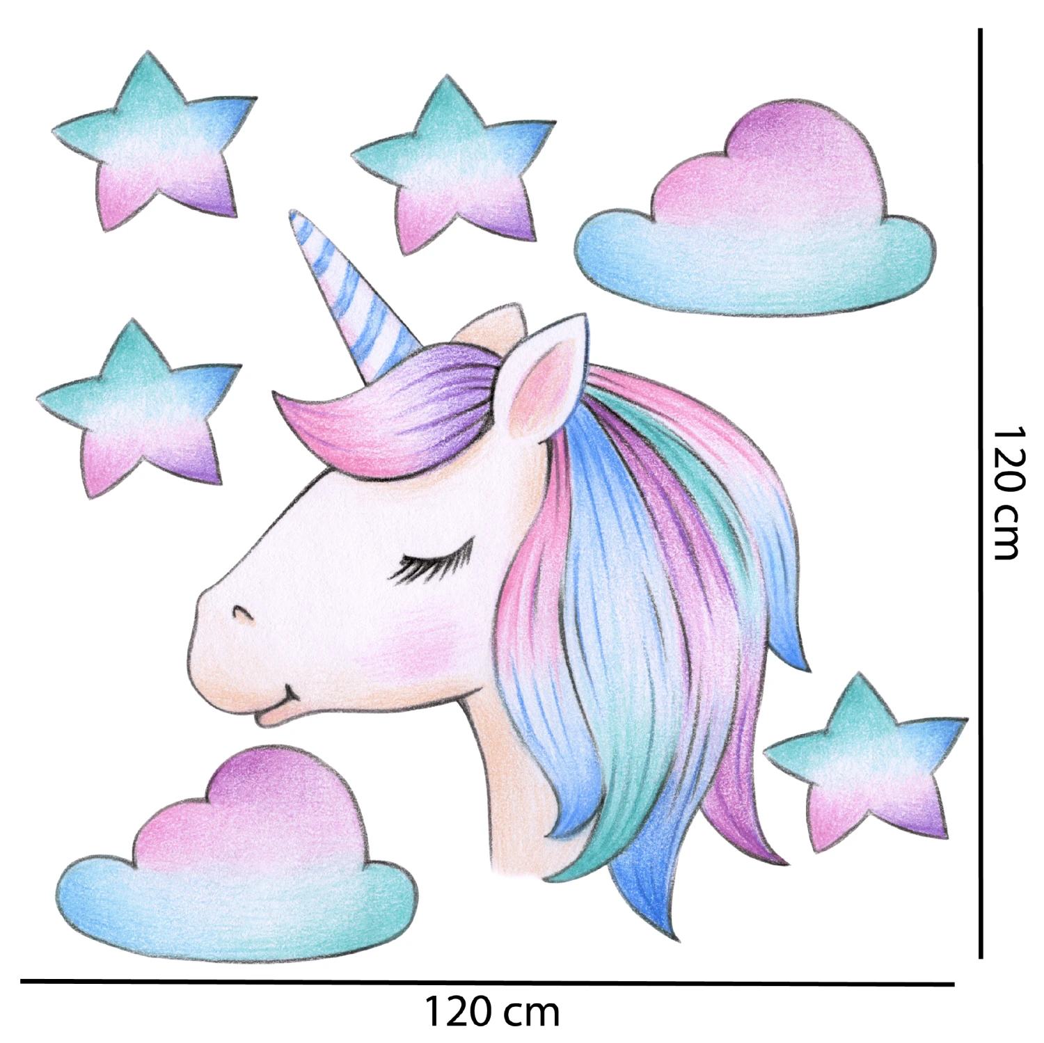 Unicorn Skies Wall Decal Set - Image 2