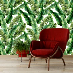 Vintage Banana Leaf Wallpaper