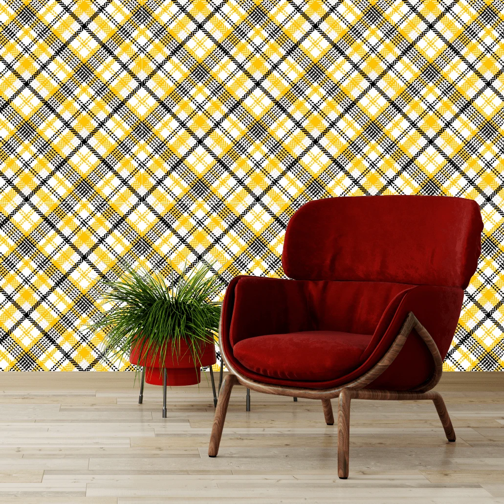 Winter Sun Tartan Wallpaper