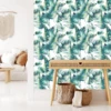 Blue Banana Leaf Wallpaper
