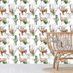 Prickly Desert Llama Wallpaper